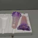Lily Flower Glass Lampshade Replacement, 2 Pack,Tulip Style Table Floor Lamp Shade Replacement 4.2" x 4.2" x 6.7" (Pink Purple)