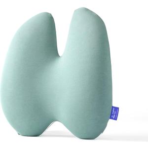 C CUSHION LAB Extra Dense Lumbar Pillow - Patented Ergonomic Multi-Region Firm Back Support for Lower Back Pain Relief - Lumbar Support Cushion with Strap for Office Chair, Car, Sofa - Wellness Green