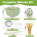 Matcha Whisk Set, Ceramic Matcha Bowl with Spout, Bamboo Whisk, Chasen Holder, Sifter, Traditional Scoop, Complete Tea Making Kit for Matcha Lovers, Beginner Starter Gifts for Women Men