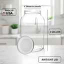 kitchentoolz Gallon Jar 1 Gallon Glass Jar with Lid Gallon Mason Wide Mouth Large Glass Jar for Fermenting, Pickling, Canning, Fermentation Jar, Kombucha, and Food Storage Made in USA