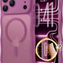 for iPhone 17 Pro Case for Women Girls,Compatible with MagSafe,Camera Control,Full Camera Protection, Cute Wave Magnetic Phone Case for iPhone 17 Pro,Burgundy