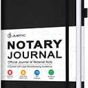 JUBTIC Notary Journal Log Book - A4 Hardcover Notary Public Journal of Notarial Acts - Big Notary Supplies with Privacy Guard - 474 Record Entries, 160 Numbered Pages, 8.5"x11" (Black)