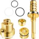 1 Set Brass Shower Valve Rebuild Kit Replacement, Compatible with Symmons Temptrol Shower Valves, with TA-10 Flow Control Spindle Assembly, T-12A Cap Part & TA-4 Hot/Cold Seats