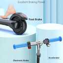 Gyroor Electric Scooter for Kids, E-Throttle 150W Motor LED Display, H30Max-Blue