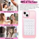 4 x JingJinYY 2 Pack Silicone Suction Phone Case Mount, Non Slip Sticky Phone Grip for Cellphone, Silicon Adhesive Suction Cup Phone Mount, Strong Grip Holder for Selfies & Videos (LightPink&Translucent)