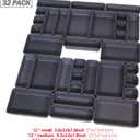 Set of 32 Interlocking Desk Drawer Organizer Tray Dividers Plastic Shallow Narrow Drawers Organizers Separators Storage Bins Container for Kitchen Bathroom Makeup Office Vanity Bedroom Dresser