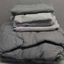 Bedsure Reversible Queen Comforter Set Bundle Queen Sheet Set Grey