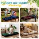 Outdoor Bench Cushion, Tufted Patio Seat Pad for Garden Bench, Porch Swing, Indoor/Outoor Furniture (Cream, 42X16X4)