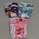 Pet Soft Washable Female Diapers (3 Pack) Female Dog Diapers, Comfort Reusable Doggy Diapers for Girl Dog in Period Heat (Cute Flower, XS) (X-Small:7''-10'')