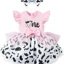 LATOBREATH Baby Girl 1st Birthday One Year Old Romper Outfits Photo Shoot Clothes+Headband, Size: 12-18 Months