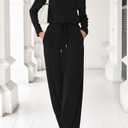 Lazysmile Womens Dressy Long Sleeve Off Shoulder Jumpsuit (Black, L)