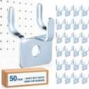 Tandefio Pegboard Hooks Metal Prong Hook Peg Board for Hanging Hangers for Wall Picture Jewelry Display Tool(Silver,50 Pcs)