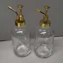 Molimoli Syrup Dispenser for Coffee Bars, Glass Syrup Bottle w. Pump, 16.9 oz 500 ml, Set of 2, Gold Upgraded Dispenser