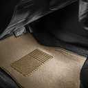 FH Group Car Floor Mat 4 Piece Set Driver's Seat with Heel Pad Deluxe Front 66 x 43 cm Rear 32 x 43 cm Beige