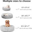 HACHIKITTY Calming Donut Cuddler Dog Bed, Round Fluffy Pet Bed for Large Dogs,Washable, Large, Gray, 30''