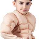 Kids Muscle Suit Costume, Yellow (10-12Y)