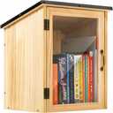 SISIPAI LIFE Little Library Box Outdoor, Waterproof Outdoor Library Book Box, Little Wood Cabinet for Sharing Books, Art Literature and Newspapers with Neighborhoods, Community and Schools (Upgraded)