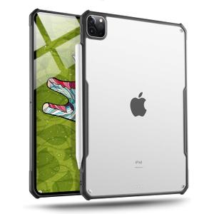 TineeOwl iPad Pro 12.9 inch Case 2022, 2021, 2020, 2018 (6th, 5th, 4th & 3rd Generation) Ultra Thin Matte Clear, Supports Apple Pencil Wireless Charging, Absorbs Shock (Black/Matte Back)