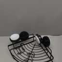 TAILI Powerful Suction Cup Corner Shower Caddy 2 Pack, Stainless Steel Rustproof Shower Shelf with Hook, Drill-free Wall Mounted Basket, Large Capacity Removable Suction Cup Bathroom Organizer, Black