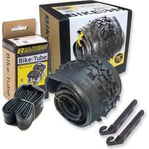 26 Inch Bike Tire Replacement Kit for Mountain Bike Tires 26 X 1.95 Includes Tools. 2 Packs.