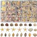 25 Types Small Sea Shells for Crafts, 1800 Pcs Tiny Seashells with Mixed Size Starfish for Crafting Spiral Conch Shells for Crafts Charms for Home Decorations Candle Decor DIY and Beach Vase Filler