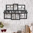 Family Collage Picture Frame - Wall Hanging with 7 Puzzle-Style Openings - Displays Three 4x6 and Four 5x7 Photos of Memories by Lavish Home (Black)