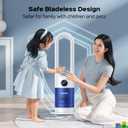 Bladeless Fan, 26" Bladeless Tower Fan with Remote, 8 Speeds, 90 Oscillation, 9 Hour Timer, Large LED Display with Auto Off, Easy to Clean, Standing Floor Fan for Bedroom, Home, Office
