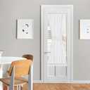 NICETOWN White Sheer Curtains for French Front Door, Short Curtains for Small Window, Sidelight Thermal Insulated Door Side Window Covering, W26 x L64, 1 Panel