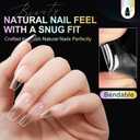 Medium Long Coffin Nail Tips, 504Pcs Acrylic Soft Gel Nails, Half Matte Full Cover Clear Press on Nails for Nail Extension, Manicure, Home DIY, Salon, 12 Sizes, No File Pre-Etched Fake Nail