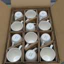 AmorArc 12oz Off White Coffee Mugs Set of 12, Ceramic Coffee Mugs with Large Handle for Man, Woman, Light Weight Coffee Mugs Set for Latte/Cappuccino/Cocoa/Milk, Dishwasher & Microwave Safe, 12Pcs
