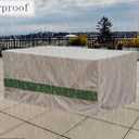 Waterproof Rectangular Patio Table and Chair Cover Beige Green 78" L X 62" D X 28" H Outdoor General Purpose Furniture Covers Patio Furniture Set Cover