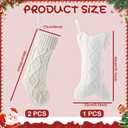 Soulchen 3 Pcs Dog Christmas Stockings Bulk 18 Inches Large Cable Knitted Hanging Christmas Stocking 15 Inch Bone Xmas Stocking for Family Xmas Tree, Fireplace for Dogs Pets (Lvory)