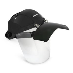 Sellstrom DP4 Face Shield - Lightweight Mask with High Impact Crown for Work, Grinding, Plasma/Flame Cutting - ANSI Z87.1 - Clear Anti Fog Polycarbonate Window - UV/IR Cobalt Flip Up Visor