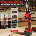 2-in-1 Cordless Pole Saw, 8 Inch Brushless Pole Chainsaws Compatibility with Milwaukee 18V Battery(No Battery), 8 lb Lightweight, Auto Oiling, 14.8 FT MAX Extension Pole Saws for Tree Trimming
