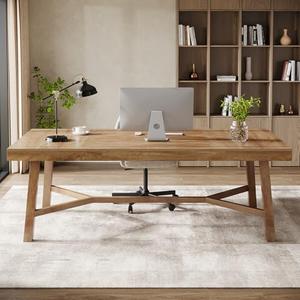 Tribesigns 71-Inch Executive Desk, Farmhouse Office Computer Desk, Wood