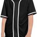 ACEFAST INC Kids Baseball Jersey Button Blank Softball Team Uniform Girls Boys Hip Hop T-Shirt Solid Color Sweatshirt 6