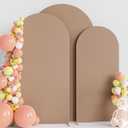 Wokceer Wedding Arch Backdrop Cover 7.2FT, 6.6FT, 6FT Set of 3 Spandex Fitted Nude Brown Arch Covers for Round Top Chiara Backdrop Stands Cover for Birthday Party Ceremony Decor
