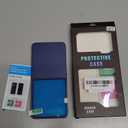 Ruky for Galaxy Z Flip 7 Case, Hard PC Ultra Slim Anti-Scratches Shockproof Wireless Charging, Built-in Back Screen Protector, HD Clearly Shockproof Phone Cover for Samsung Galaxy Z Flip 7, Dark Blue