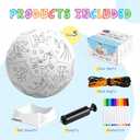 ZOOJOY Color Your Own Soccer Ball with Markers, Soccer Gifts for Girls Boys, Size 3 Unicorn Paint Personalized Arts and Crafts Kit for Kids, Birthday Gift Easter Basket Stuffers Toys for Toddlers