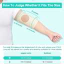 Picc Line Sleeve Picc Line Covers for Upper Arm Picc Medical Caps Cast Protector with Mesh Viewing Window for Women Men Soft and Breathable (M)