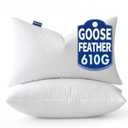 MIULEE 12 x 20 Goose Feather Down Pillows with 100% Cotton Cover, Set of 2 Soft Fluffy Decorative Pillow Inserts for Sofa Bed Couch Living Room White