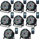Dj Lights, 8 Pack 36 LED Par Lights Stage Lights with Sound Activated Remote Control & DMX Control, Stage Lighting Uplights for Wedding Club Music Show Christmas Holiday Party Lighting