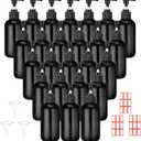 Tanlade 24 Pcs 8 oz Glass Pump Bottle Empty Bottle Glass Soap Dispenser with Pump Refillable Containers and Labels Funnels for Essential Oils Cleaning Products Lotions Conditioner (Black)