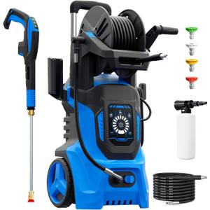 Electric Pressure Washer 4500 PSI Max 3.2 GPM,Power Washer with RC Adjustable Pressure,4 Nozzles and 500ml Foam Cannon,for Cars,Patios and Floor Cleaning
