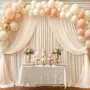 Deep Champagne Backdrop Curtain 2 Panels-Wrinkle-Free Curtains Polyester Photography Drapes for Baby Shower Birthday Party Photo Background Backdrop Stand- 8 X10FT (Champagne)