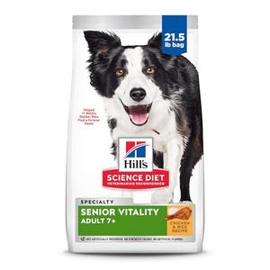 Hill's Science Diet Senior 7+ Senior Vitality Chicken & Rice Recipe Dry Dog Food 21.5 lbs.01/2025