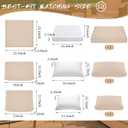 Patelai 11 Pcs Waterproof Patio Cushion Covers for Outdoor Sectional Furniture Wicker Rattan Patio Sofa Couch Chair Seat Pillow Slipcovers, 3 Sizes Covers Only (25.4 x 25.4X 3.54,Beige)