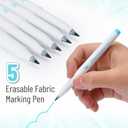 Mr. Pen- Washable Fabric Markers for Sewing, 5 Pack, Blue, Erasable, Water Soluble Embroidery Pen, Fabric Marking Pens for Sewing
