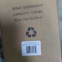 Automatic Hand Sanitizer/Soap Dispenser Touchless Electronic Motion Sensor Release for Gel & Liquid Solutions + Anti-Drip Catcher Tray & Large Capacity Refillable Tank of 1200ML/40OZ 16x13.3x30 CM Black