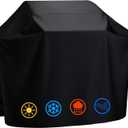 YQSZWJ Grill Cover 40 inch, [Upgraded to 420D] Heavy Duty Waterproof BBQ Grill Cover, Outdoor Fade & Rip Resistant with Adjustable Drawstring, for Gas Charcoal Grills, Black